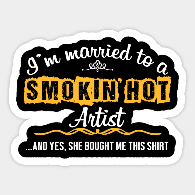 For Artist's Husband Funny Gift Sticker by divawaddle